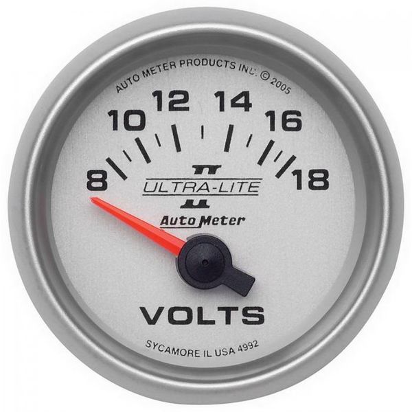 Auto Meter 2-1/16IN VOLTMETER, 8-18V SSE, ULTRA-LITE II 4992